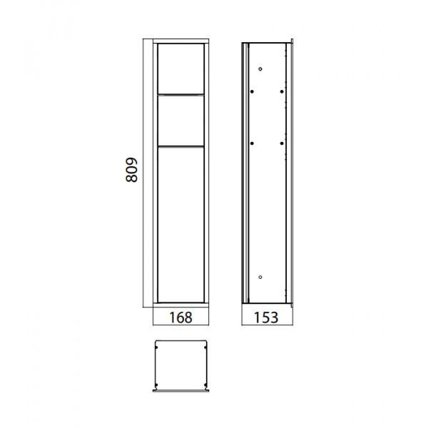 EMCO Asis 150 Модуль для унитаза встроенный, держатель т/бумаги, запасного рулона , ершик, правый, цвет: алюминий