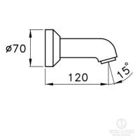 Stella Box Настенный излив для ванны 0/251, длина 120мм, цвет: хром