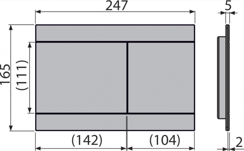 Кнопка управления для скрытых систем инсталляции, GUN METAL-глянец, арт.FUN-GM-P