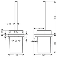Hansgrohe AddStoris Набор для WC, настенный монтаж, цвет: хром