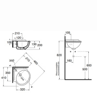 AZZURRA JUBILAEUM Раковина 35х35 см, 1 отв., цвет: белый