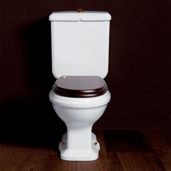 SIMAS Arcade Унитаз моноблок 36,5х68,5см, выпуск в стену, с фурнитурой цвета бронза, СИДЕНЬЕ НА ВЫБОР