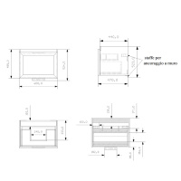 EBAN Paola 60, база подвесная 60*47*h48.5, с 1 выдв.+1внутр. ящиками, с раковиной , доводчики Blum, цвет: bianco assoluto