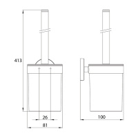 Emco Round Ерш подвесной, держатель kunststof белая, цвет: черный