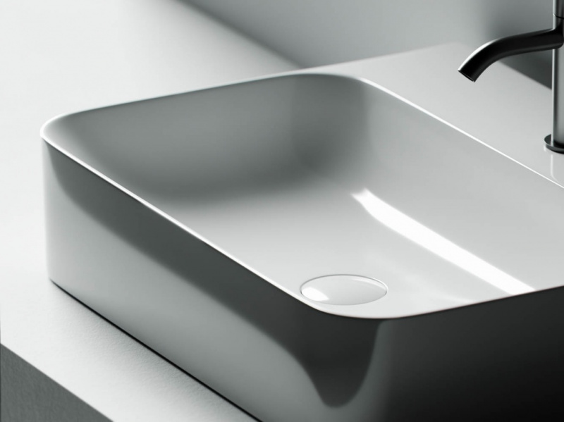 Умывальник AURA с 1 отверстием для смесителя, без перелива 600*470*135мм Ceramica Nova белый CN2001