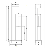 Gessi Rettangolo Стойка 61.4см., с держателем для туалетной бумаги и ершиком, напольная, цвет: хром/белый