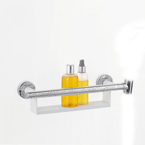 Hansgrohe Unica Comfort Поручень с полочкой и держателем для душа, подвесной, цвет: хром/белый