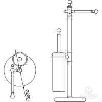 HUBER Croisette Напольная стойка с ершиком и бумагодержателем, цвет: хром