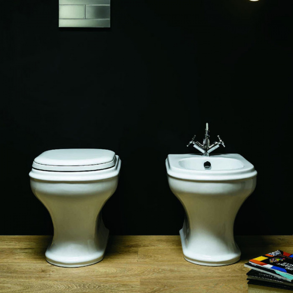 AZZURRA CHARME биде напольное 52х40см, с 1отв для смесителя, c креплением KIT 2000 CF, цвет: белый