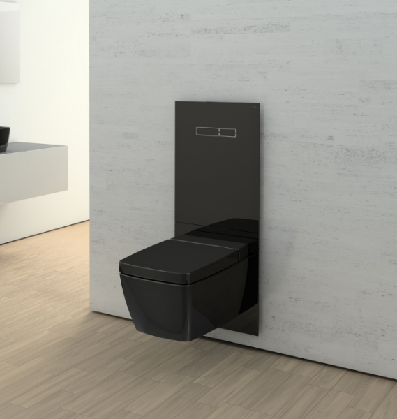 TECELux для установки унитаза -биде (DURAVIT) с верхней панелью из черного стекла с сенсорным блоком управления  sen-Touch  и нижней панелью стекло черное
