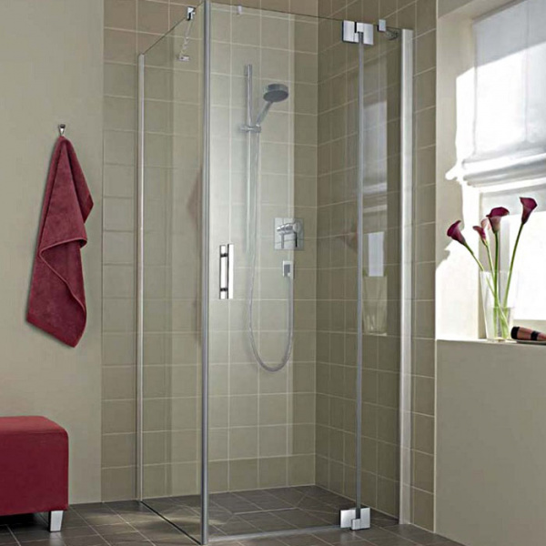 KERMI Filia XP Душевой угол 1WR+TWD 100x80х200см., серебро, прозрачное стекло с Kermiclean