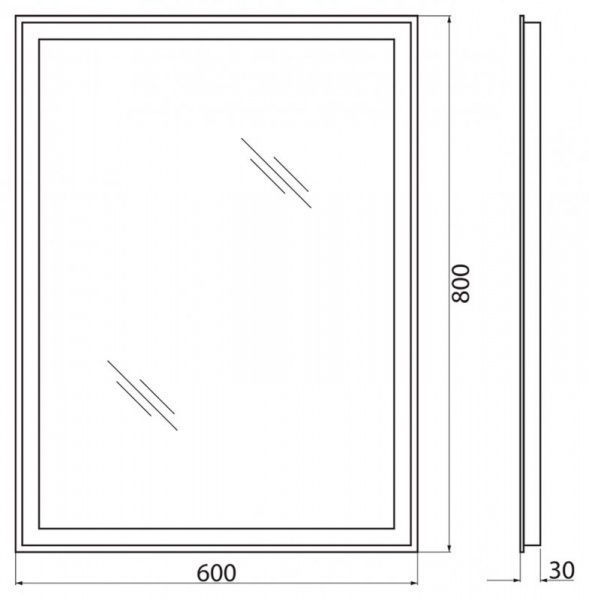 Зеркало с встроенным светильником и сенсорным выключателем SPC-GRT-1200-800-LED-TCH, 12W, 220-240V, 1200x30x800 SPC-GRT-1200-800-LED-TCH