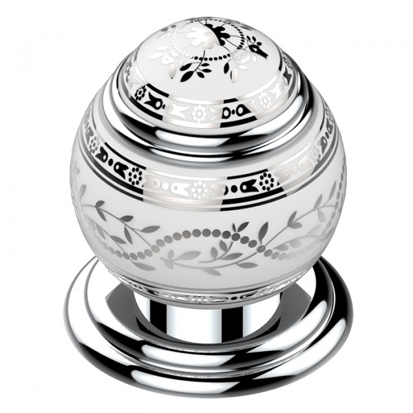 THG Marquise blanc decor platine Вентиль смесителя для раковины, ручка белая, декор платина, цвет: хром