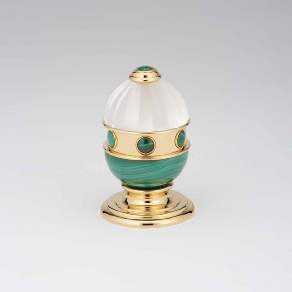 THG Cheverny Malachite Вентиль смесителя для раковины, вставки малахит, цвет: полированное золото