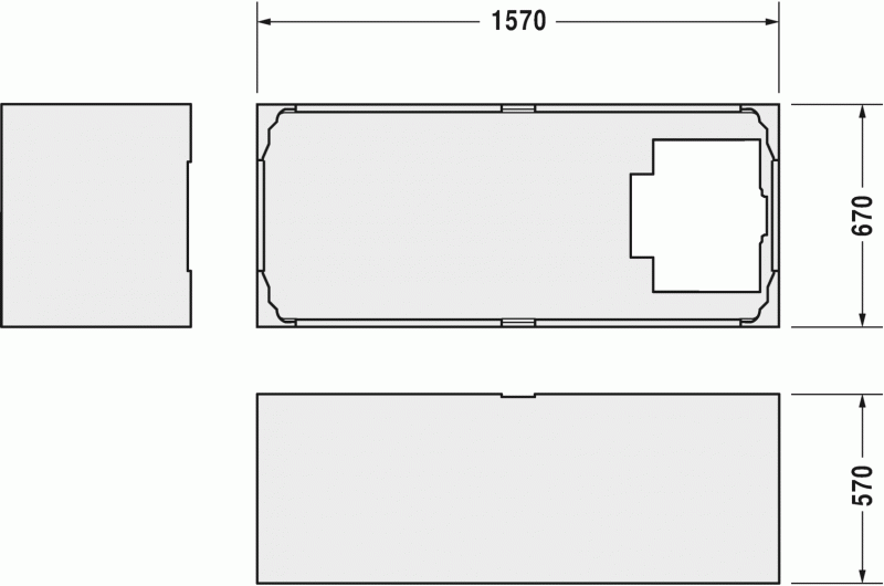Опора из стиропора для ванны Duravit Starck, 157x67