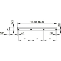 Полка Keuco Universal 24953370600 141 см, черная, для душа