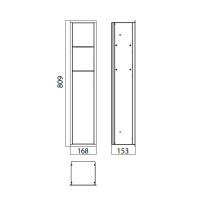 EMCO Asis 150 Модуль для унитаза встроенный, держатель т/бумаги, запасного рулона , ершик, левый, цвет: алюминий
