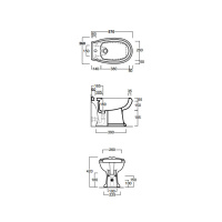 SIMAS Arcade Биде с 3 отв. под смеситель 36х57 см, цвет: белый