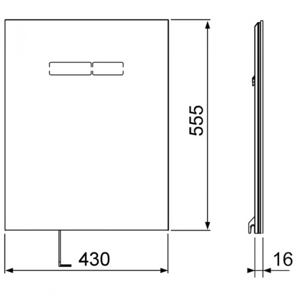 TECElux Комплект для установки унитаза-биде TOTO, GEBERIT, с верхней панелью 430×555×16 мм, с сенсорным блоком управления sen-Touch стекло, цвет: белый/