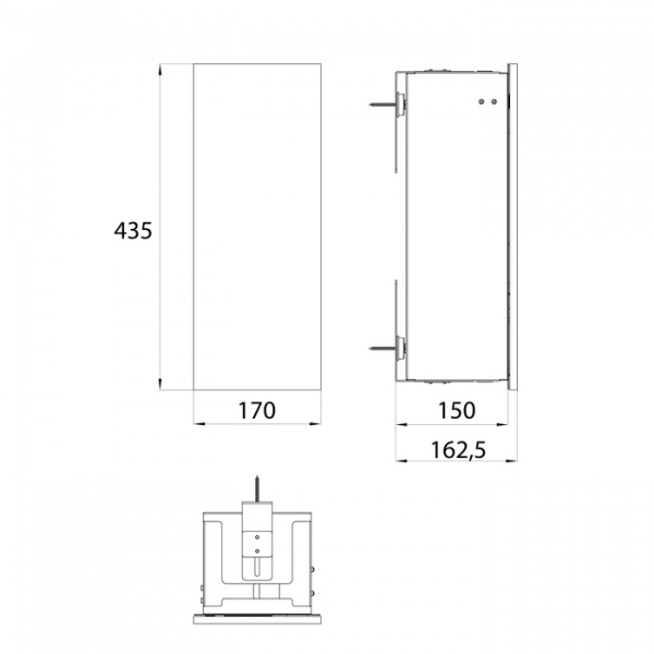 EMCO Asis Pure Модуль для унитаза встраиваемый, ершик для унитаза, дверь правая, цвет: белый