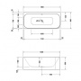 Ванна акриловая Duravit (Дуравит), 1800х80 нестандартной формы, пристенная