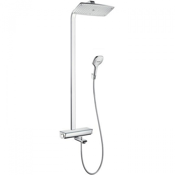 Hansgrohe Raindance Select Showerpipe 360 Душевой гарнитур, в набор входят: термостат с запорным и переключающим вентилем, переключатель для ручного душа, верхний душ Raindance E AIR 1jet 360*190 мм, ручной душ Raindance Select 150 3jet, душевой шланг