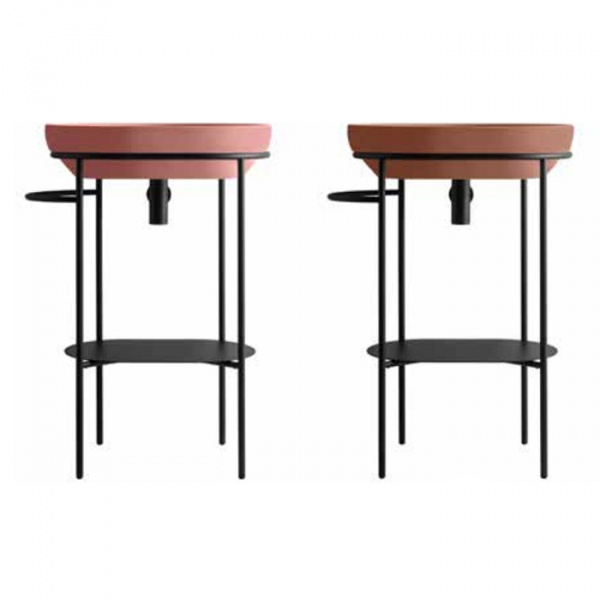 Globo Ring Консоль напольная 65x42х84,5 см, без отв. под смеситель, с полотенцедержателем, цвет: черный матовый