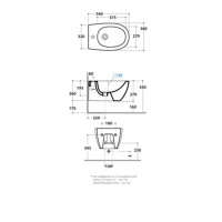 Globo 4ALL Биде подвесное 54х36см, с 1 отв. под смеситель, с системой скрытого крепежа, цвет: белый