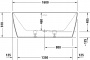 Ванна из искусственного камня DuraSolid® Duravit DuraSquare 160x75 прямоугольная, отдельностоящая