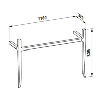 Laufen New Classic Консоль деревянная 118х32х83см, с раковиной на 1 отв., цвет: орех