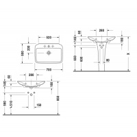 Duravit PuraVida Раковина 70x50 см, 3 отв., цвет: белый