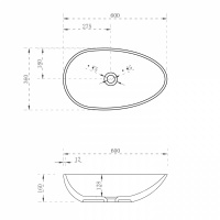 Раковина накладная прозрачная ABBER Kristall AT2811Amber желтая