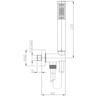 Bossini Zen Душевой комплект с ручным душем, держателем с подводом воды и шлангом 1500 мм., цвет черный матовый