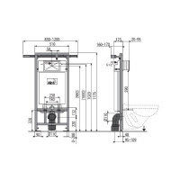 Скрытая система инсталляции для сухой установки, арт.A102/1200