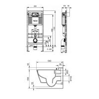 TECEbase модуль (5 в1) в комплекте с панелью смыва TECEambia хром глянец, креплениями, звукоизолирующей прокладкой, с унитазом TECEone