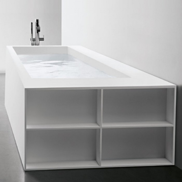 Antonio Lupi Biblio Ванна прямоугольная пристенная, (2 стороны) 190х80х53.5см