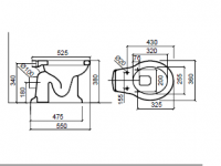 Sbordoni Palladio Унитаз 43х36см, с высоким бачком, слив в стену, фурнитура: мат. бронза, цвет: белый