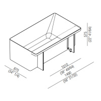 Agape Marsiglia Ванна пристенная 149x87x57.5 см, без полки