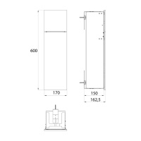 EMCO Asis Pure Модуль для унитаза встраиваемый, ершик, Держатель бумаги, дверь правая, цвет: серый