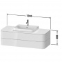 Duravit Happy D.2 Plus Тумба подвесная 130x55х40.8см, с 2 ящиками, цвет: stone grey satin matt, с раковиной на выбор