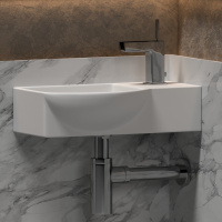 Умывальник подвесной прямоугольный  с крепежом (чаша слева, отверстие под смеситель справа) Element 400*220*120мм Ceramica Nova белый 