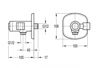 Штуцер с держателем и кнопочным переключателем CEZARES GLOBO-F-AIV1