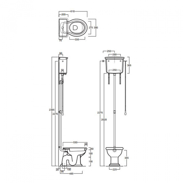 SIMAS Lante Унитаз напольный, выпуск в пол, 38,5х58см, с высоким бачком, с фурнитурой цвет: белый/золото, СИДЕНЬЕ НА ВЫБОР