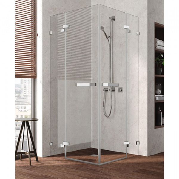 KERMI Tusca Душевой угол 1OL+1OR 90x90х200см., серебро, прозрачное стекло с Kermiclean