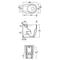 SIMAS Vignoni унитаз напольный приставной безободковый &quotRimless&quot высокий H=50см, 56х36,5см, слив универсальный, цвет: белый, сиденье на выбор