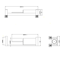 Gessi Rettangolo Стойка 45см.. с держателем для туалетной бумаги и ершиком, подвесная, напольная, цвет: хром/черный