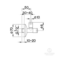 Cisal Угловой вентиль 1/2&quot, цвет черный