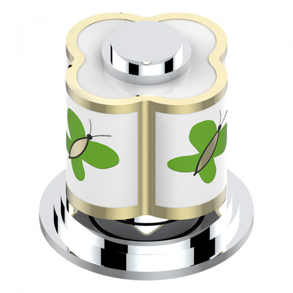 THG CAPUCINE VERT DECOR PLATINE Вентиль смесителя для раковины, декор платина/зеленый, цвет: хром