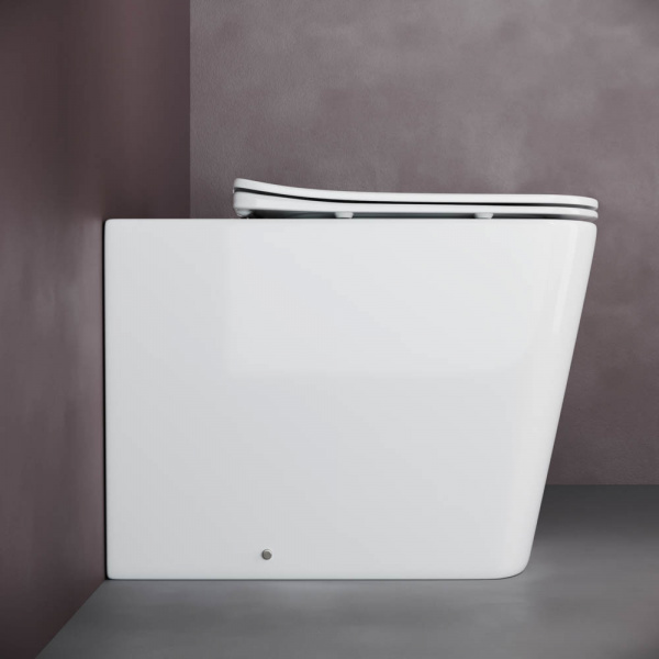 Напольный приставной унитаз Cubic Rimless Ceramica Nova белый CN1809