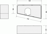 Опора из стиропора для ванны Duravit Paiova, 166.7x59,5/96,3